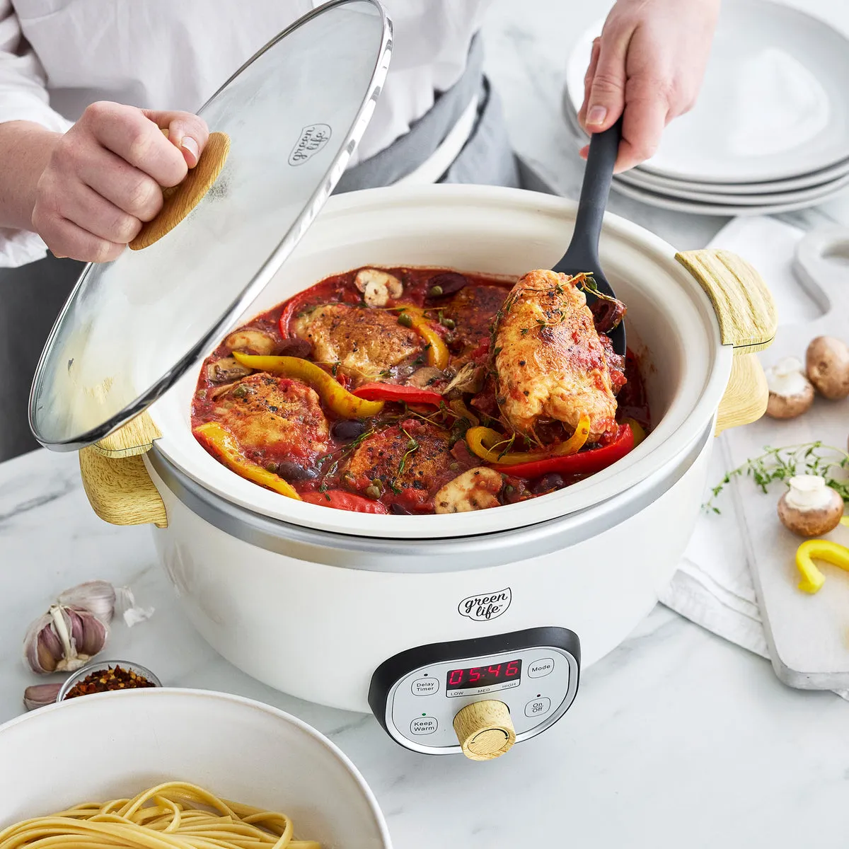 GreenLife Healthy Duo 6-Quart Slow Cooker | Cream