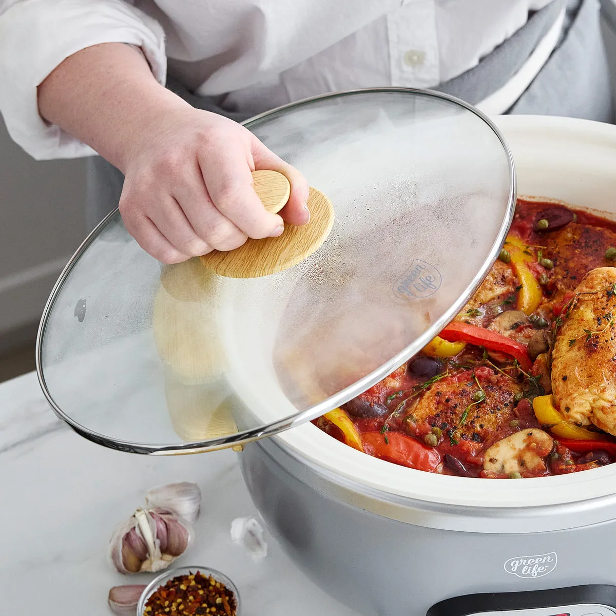 GreenLife Healthy Duo 6-Quart Slow Cooker | Quartz Gray