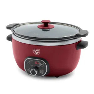 GreenLife Healthy Duo 6-Quart Slow Cooker | Red