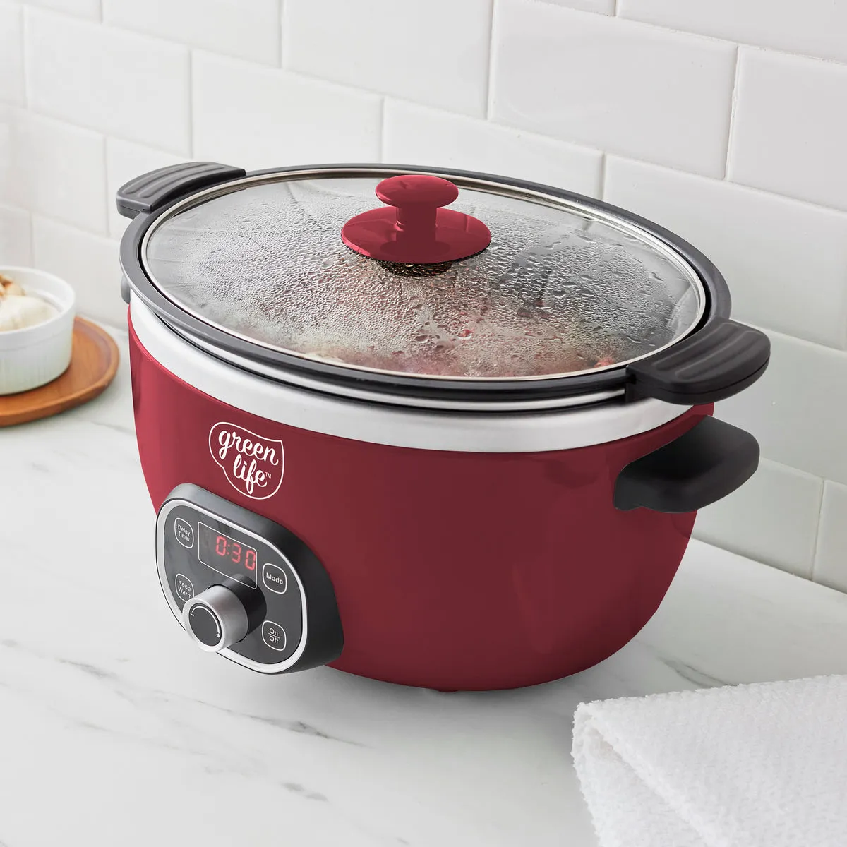 GreenLife Healthy Duo 6-Quart Slow Cooker | Red