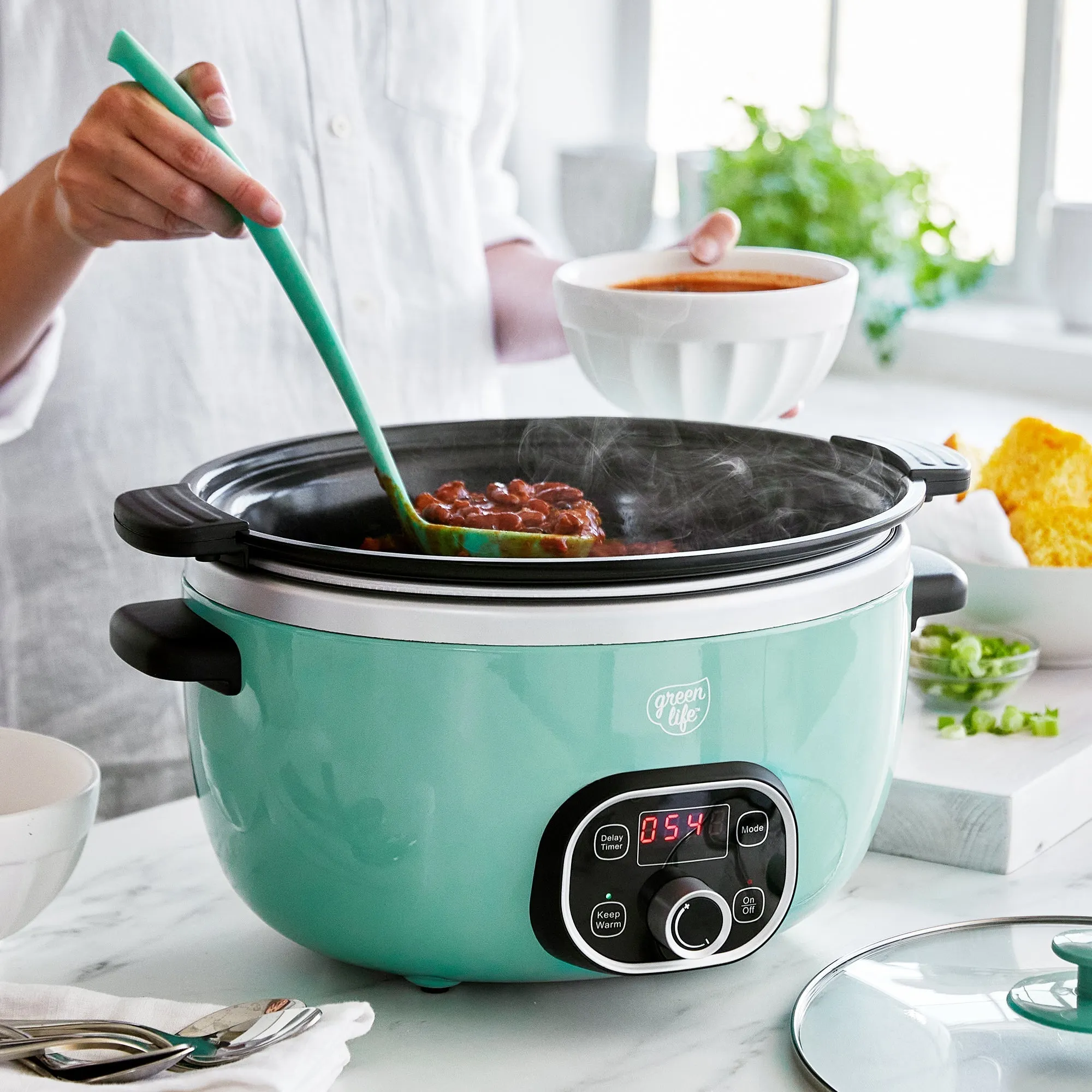 GreenLife Healthy Duo 6-Quart Slow Cooker | Turquoise