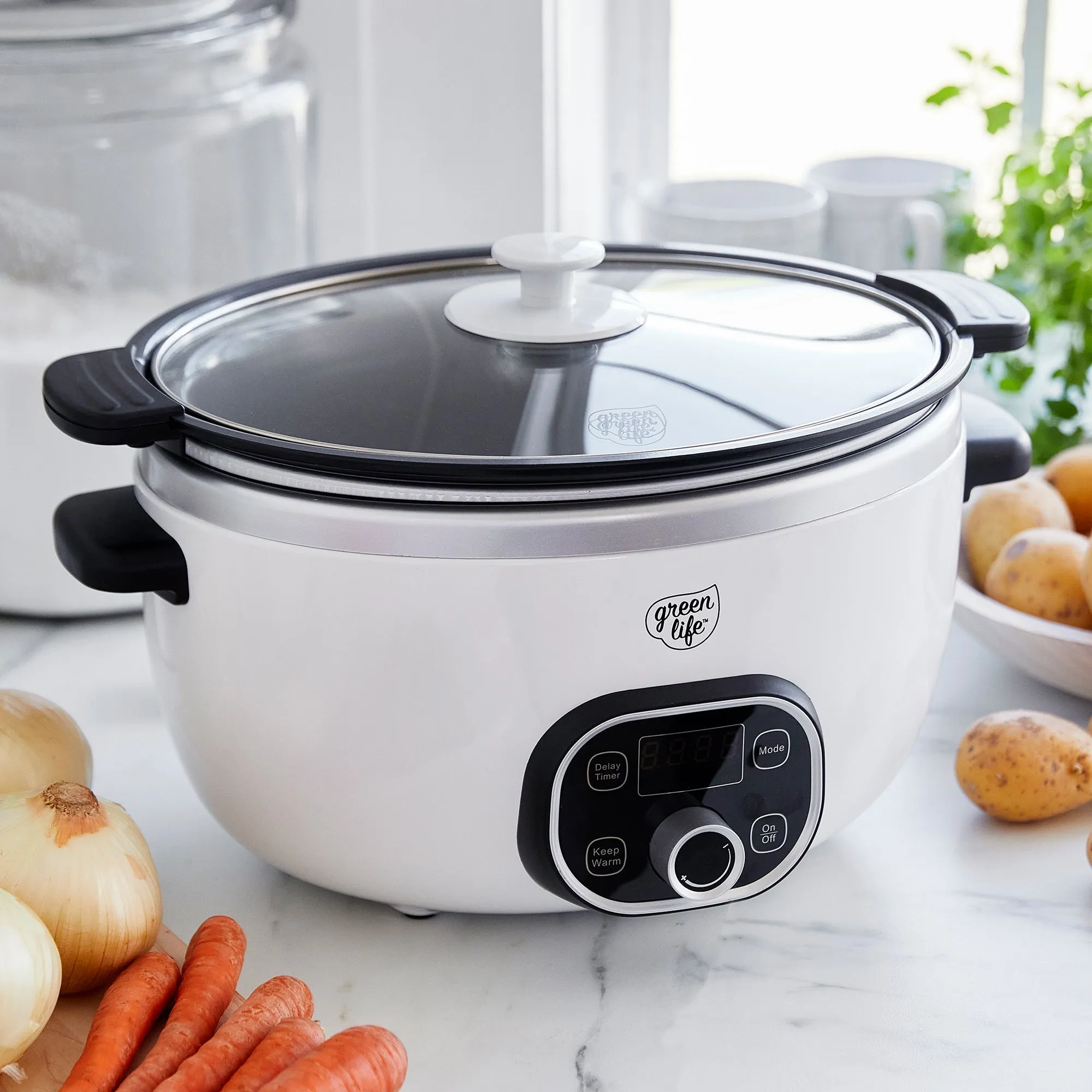 GreenLife Healthy Duo 6-Quart Slow Cooker | White