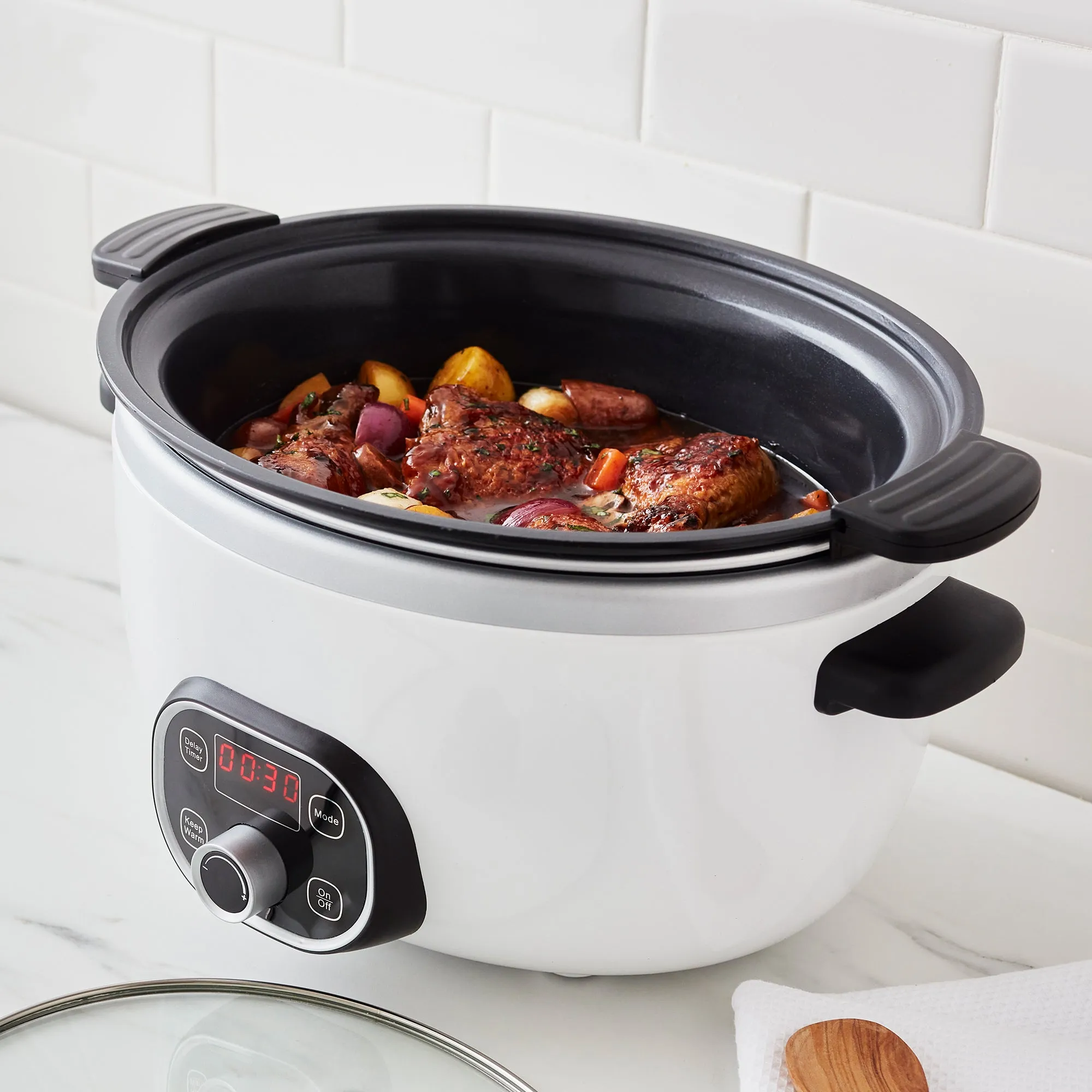 GreenLife Healthy Duo 6-Quart Slow Cooker | White
