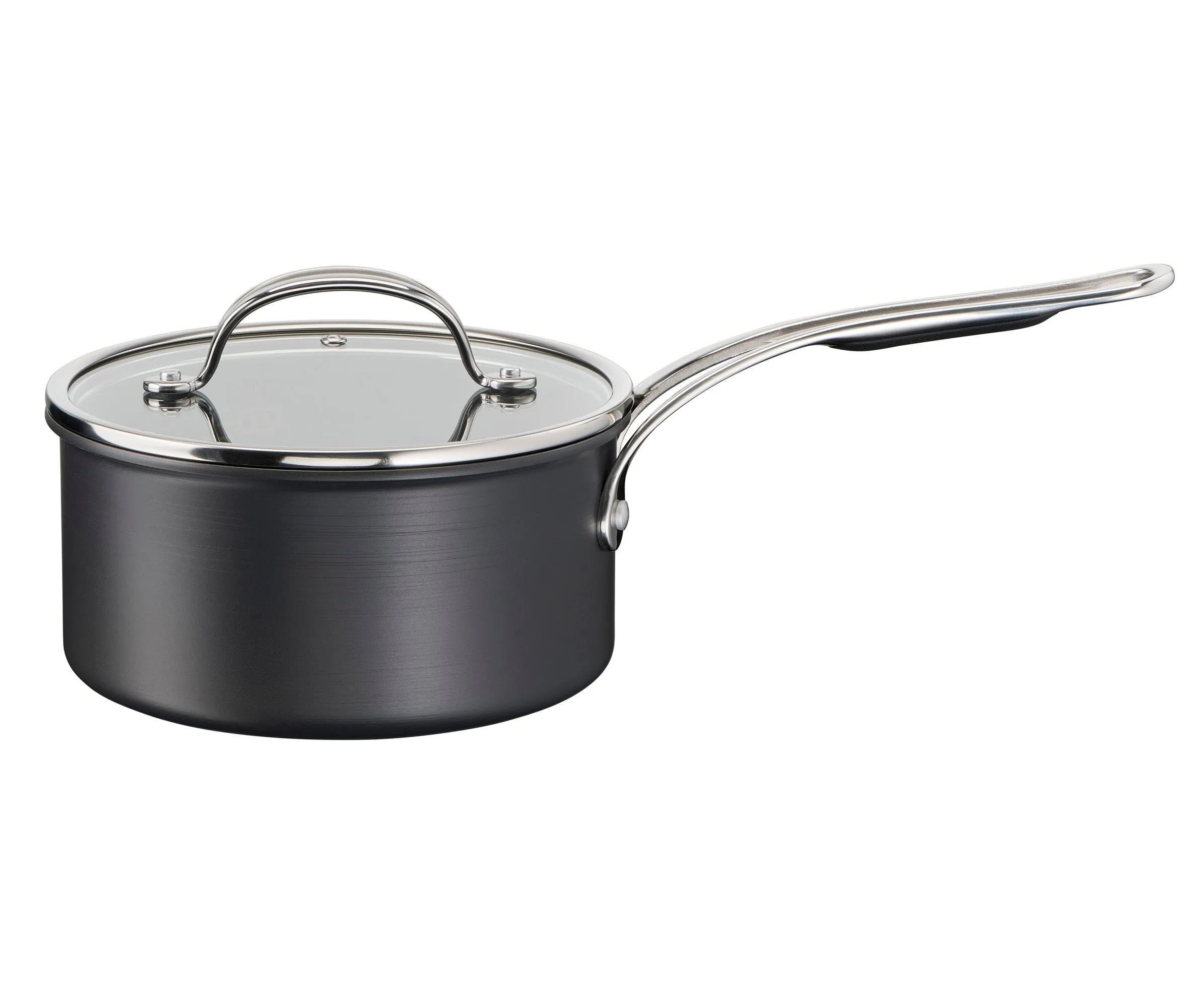 Jamie Oliver by Tefal Cooks Classic Non-Stick Induction Hard Anodised Saucepan   Lid 18cm