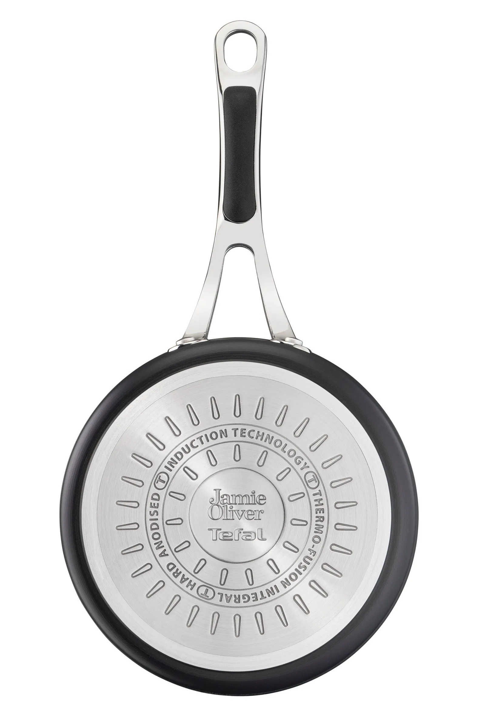 Jamie Oliver by Tefal Cooks Classic Non-Stick Induction Hard Anodised Saucepan   Lid 18cm