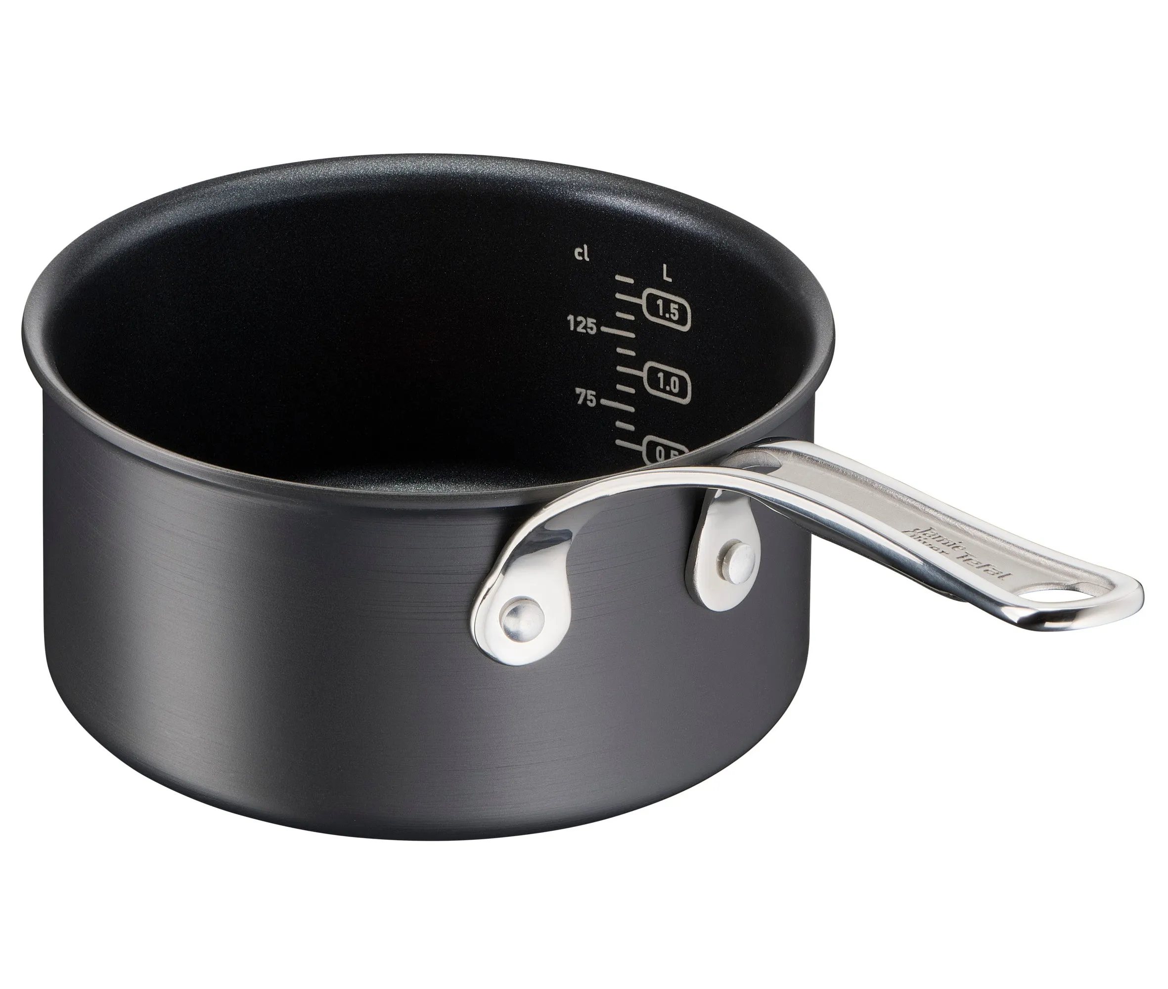 Jamie Oliver by Tefal Cooks Classic Non-Stick Induction Hard Anodised Saucepan   Lid 18cm