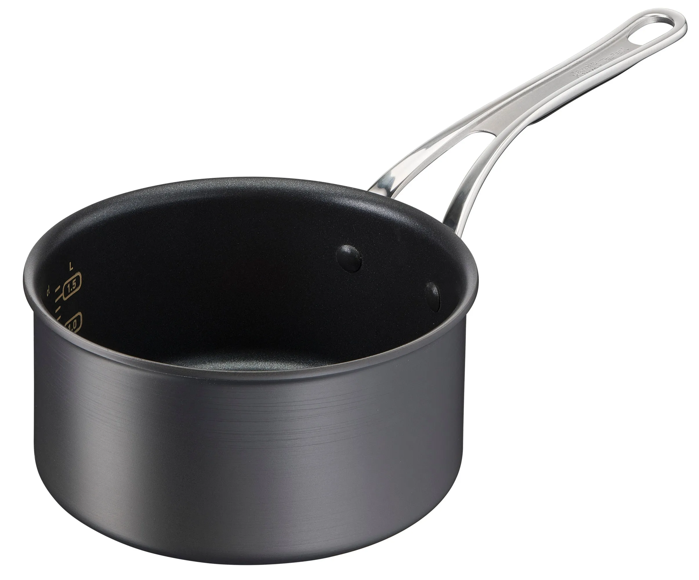 Jamie Oliver by Tefal Cooks Classic Non-Stick Induction Hard Anodised Saucepan   Lid 18cm