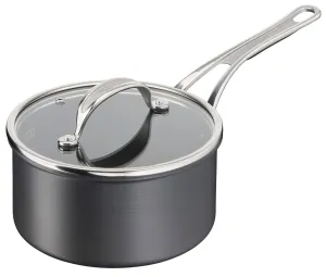 Jamie Oliver by Tefal Cooks Classic Non-Stick Induction Hard Anodised Saucepan   Lid 18cm