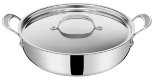 Jamie Oliver by Tefal Cooks Classic Stainless Steel Non-stick Induction Shallowpan 30cm   Lid