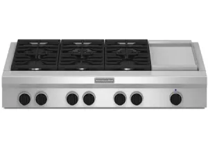 Kitchen-aid 48" Gas cooktop with griddle
