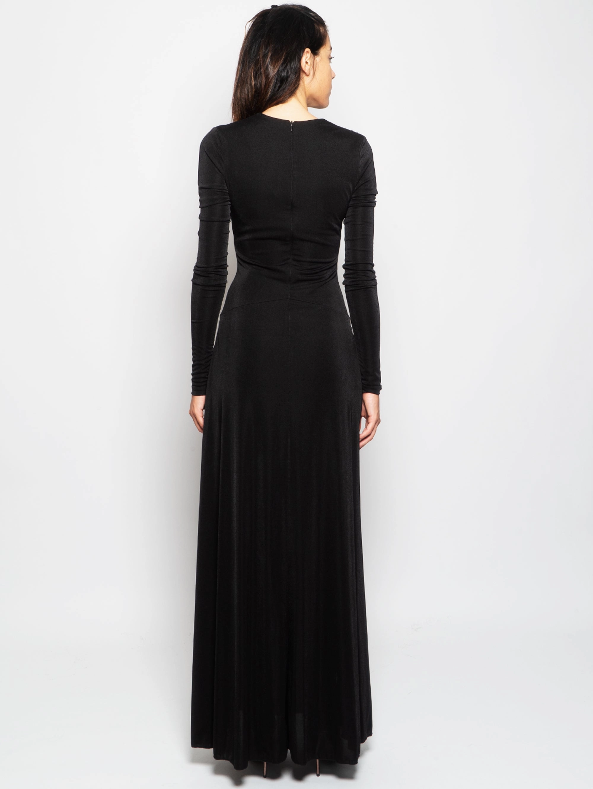 Long Black Dress with Wide Slits