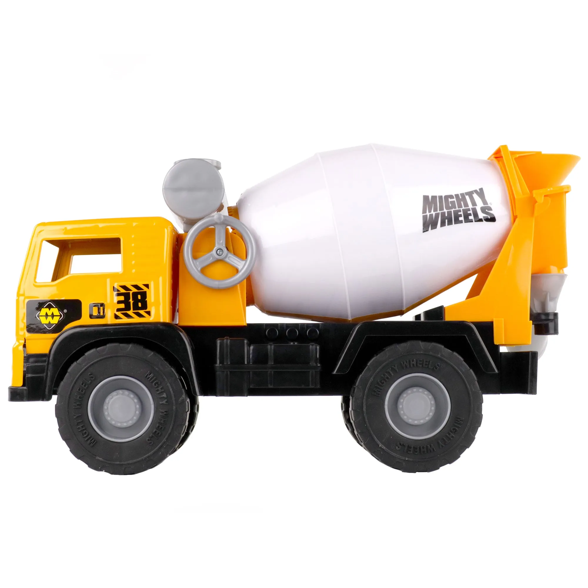 Mighty Wheels 16" Cement Mixer Truck with Realistic Sounds and Spinning Drum
