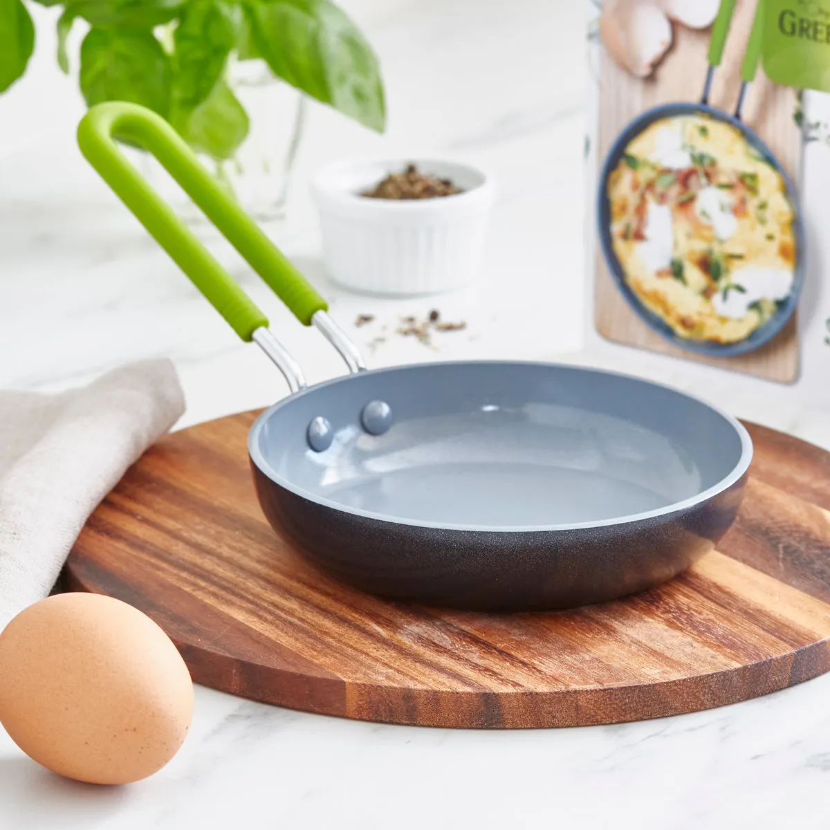 Mini Ceramic Nonstick 5" Round Frypan | Green