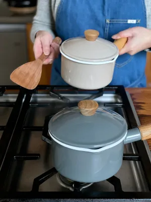 Noda Horo Couleur Enamel Sauce Pan 14cm with lid