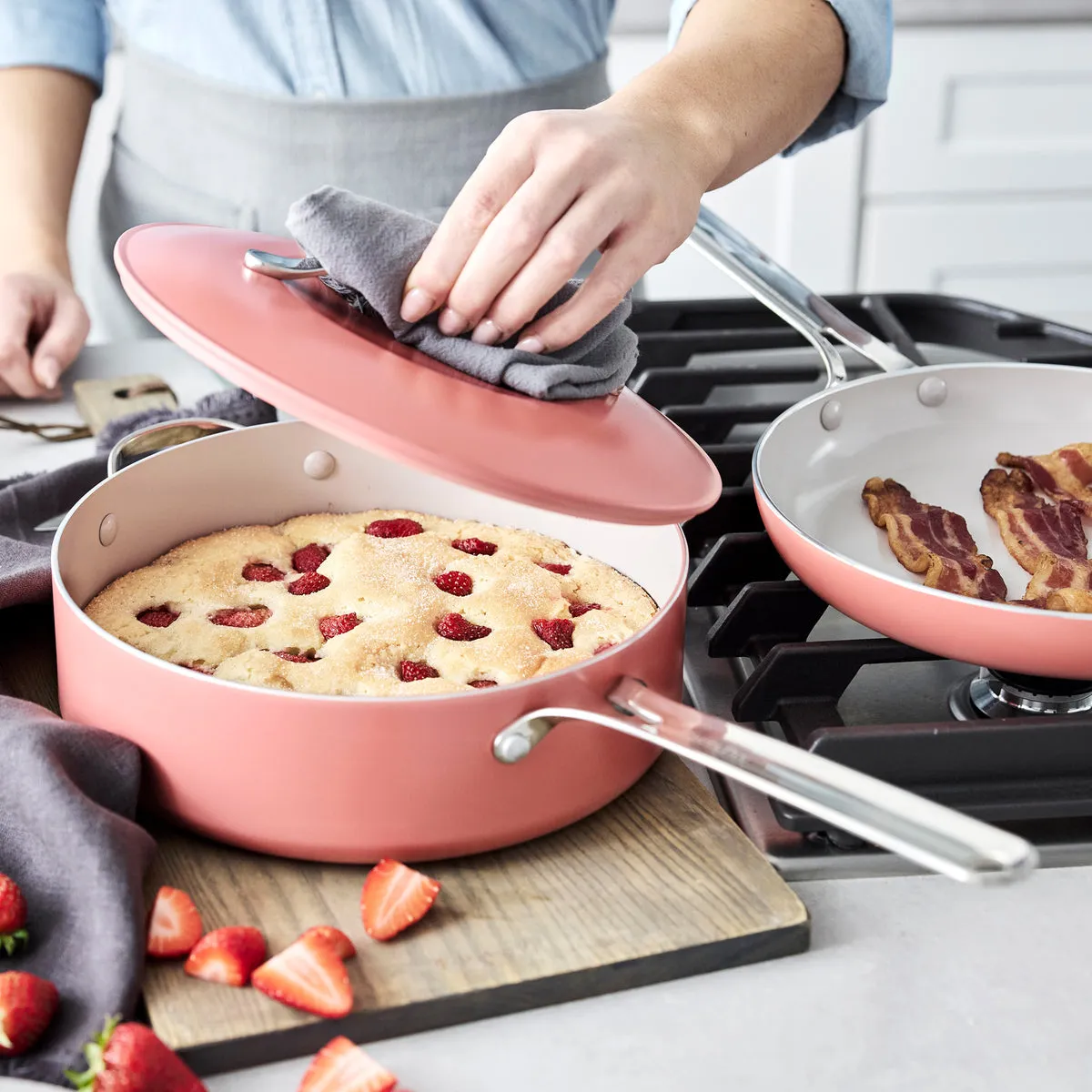 Nova Ceramic Nonstick 10-Piece Cookware Set | Coral