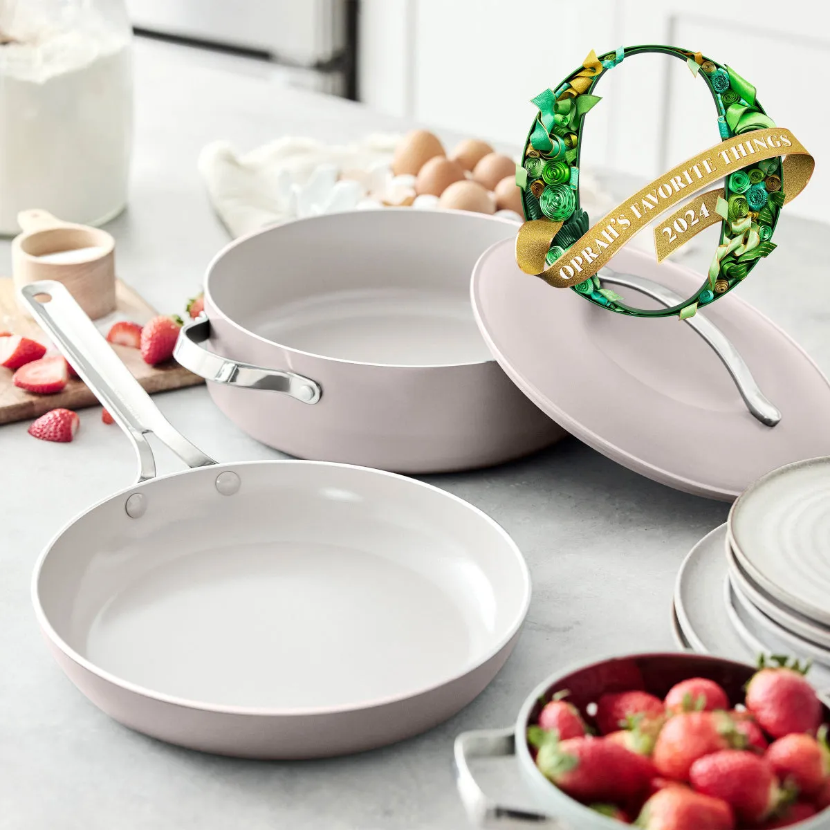 Nova Ceramic Nonstick 3-Piece Cookware Set | Clay