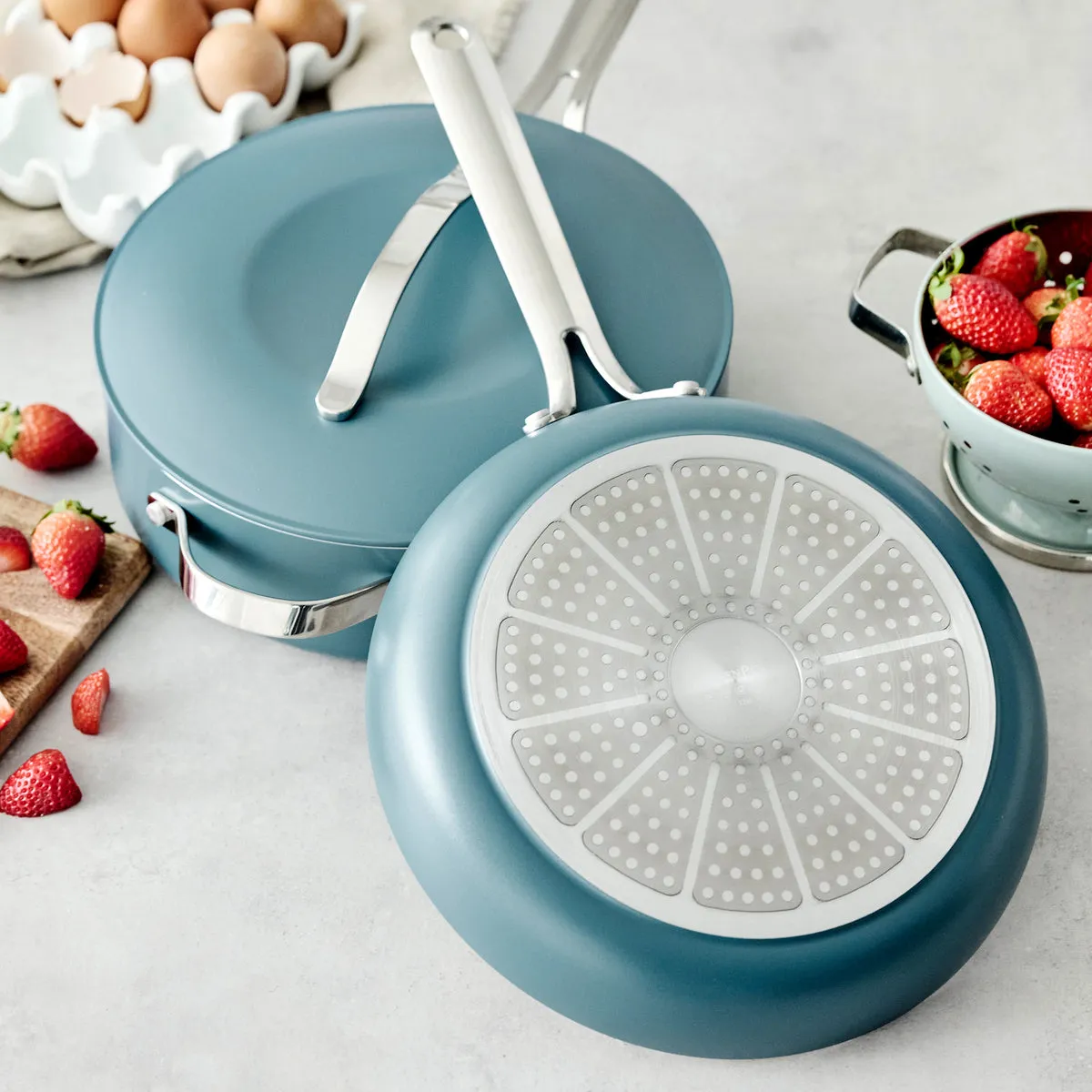 Nova Ceramic Nonstick 3-Piece Cookware Set | Deep Teal
