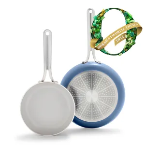 Nova Ceramic Nonstick 8" and 10" Frypan Set | Ocean