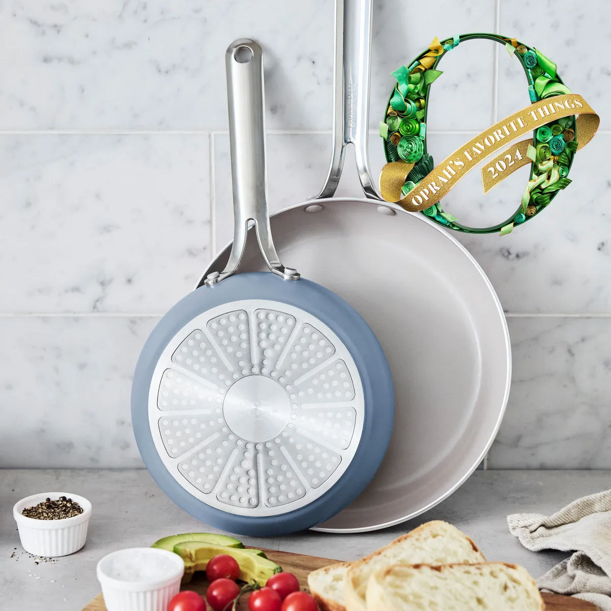 Nova Ceramic Nonstick 8" and 10" Frypan Set | Ocean