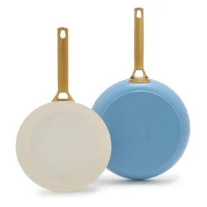Reserve Ceramic Nonstick 10" and 12" Frypan Set | Sky Blue