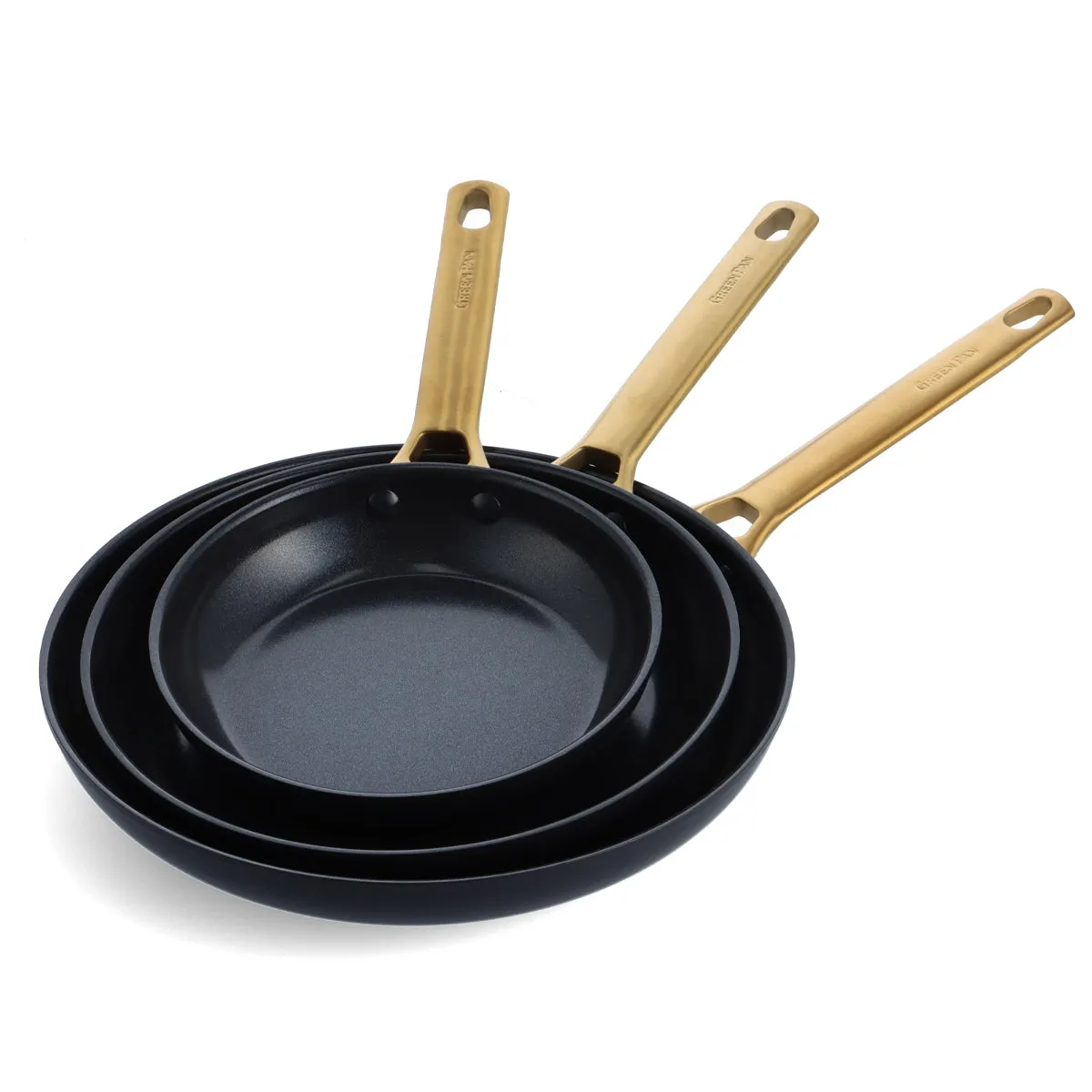 Reserve Ceramic Nonstick 8", 10" and 12" Frypan Set | Black