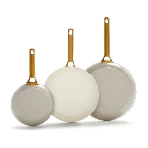 Reserve Ceramic Nonstick 8", 10" and 12" Frypan Set | Taupe