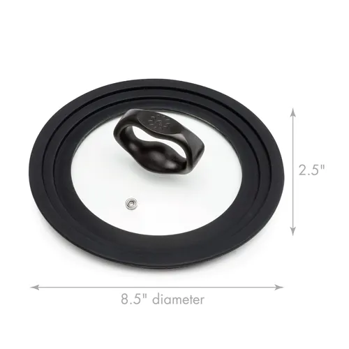 Small Universal Lid, 6″–8″, Vented Tempered Glass, Silicone Rim - Ecolution