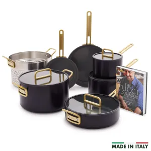Stanley Tucci™ Ceramic Nonstick 11-Piece Cookware Set with the Tucci Cookbook | Calabrian Fig
