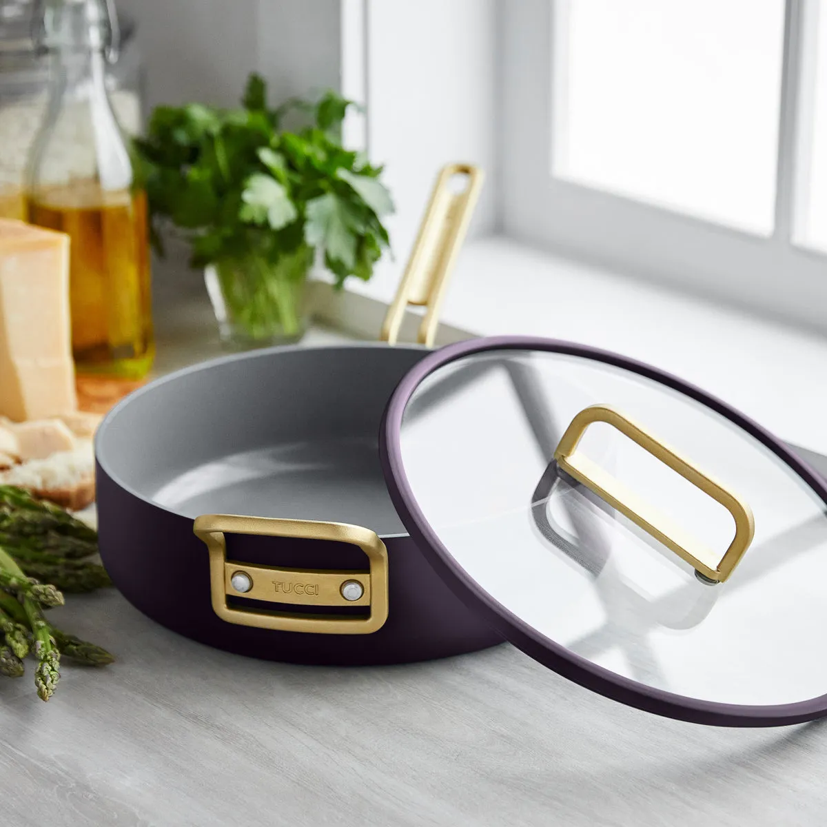 Stanley Tucci™ Ceramic Nonstick 11-Piece Cookware Set with the Tucci Cookbook | Calabrian Fig