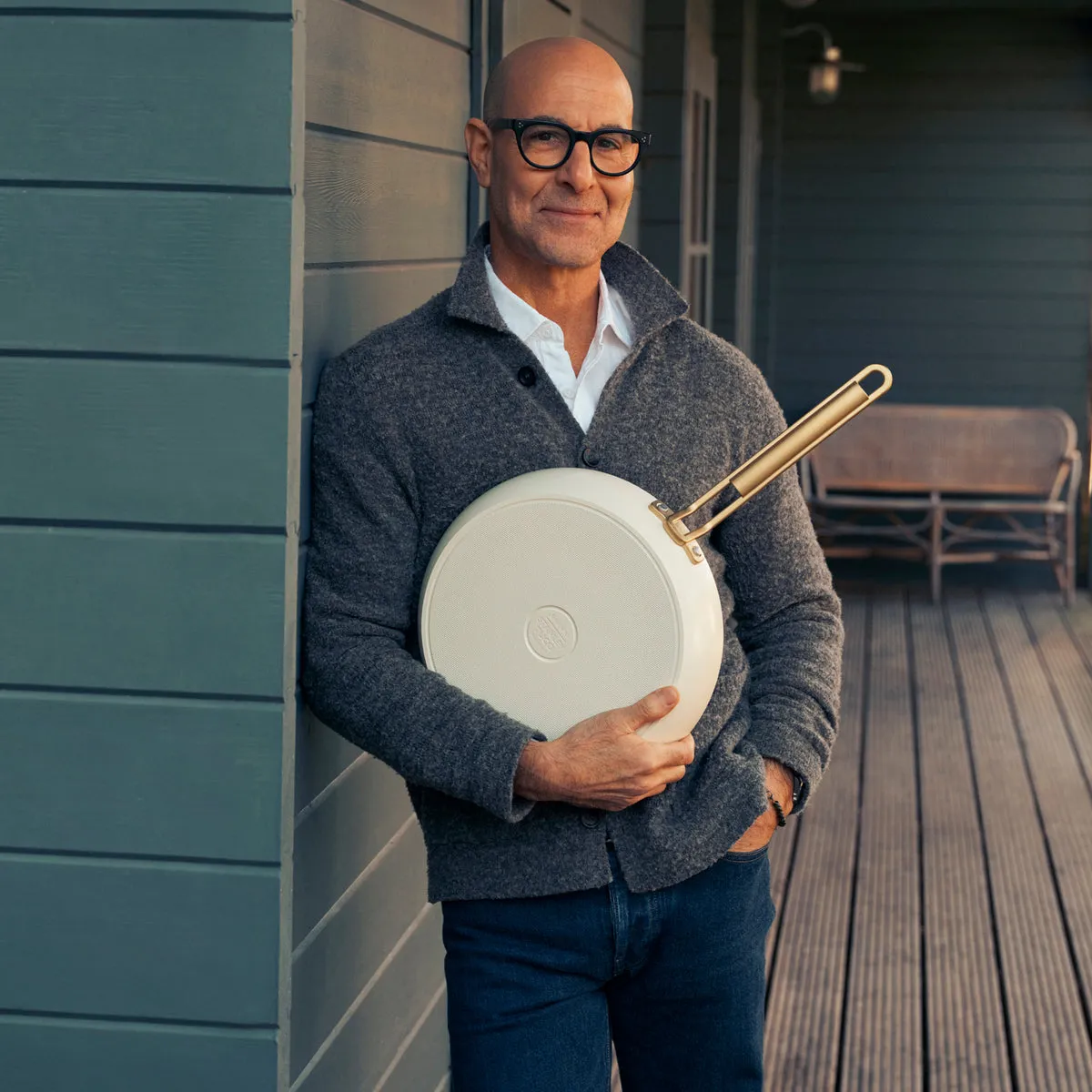 Stanley Tucci™ Ceramic Nonstick 11-Piece Cookware Set with The Tucci Cookbook | Carrara White