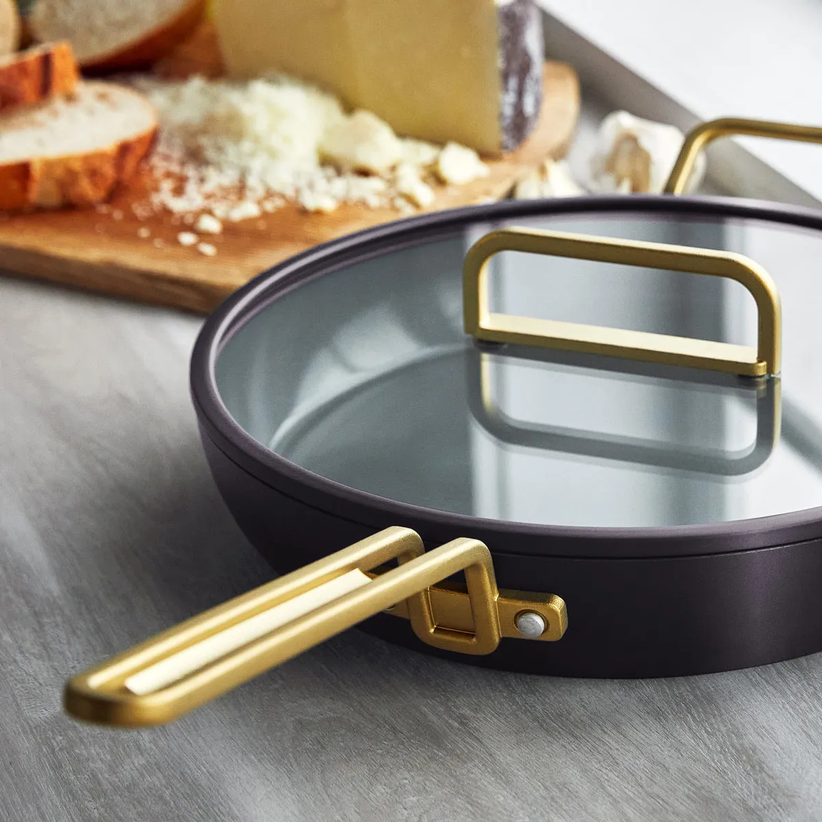 Stanley Tucci™ Ceramic Nonstick 12" Frypan with Lid | Calabrian Fig