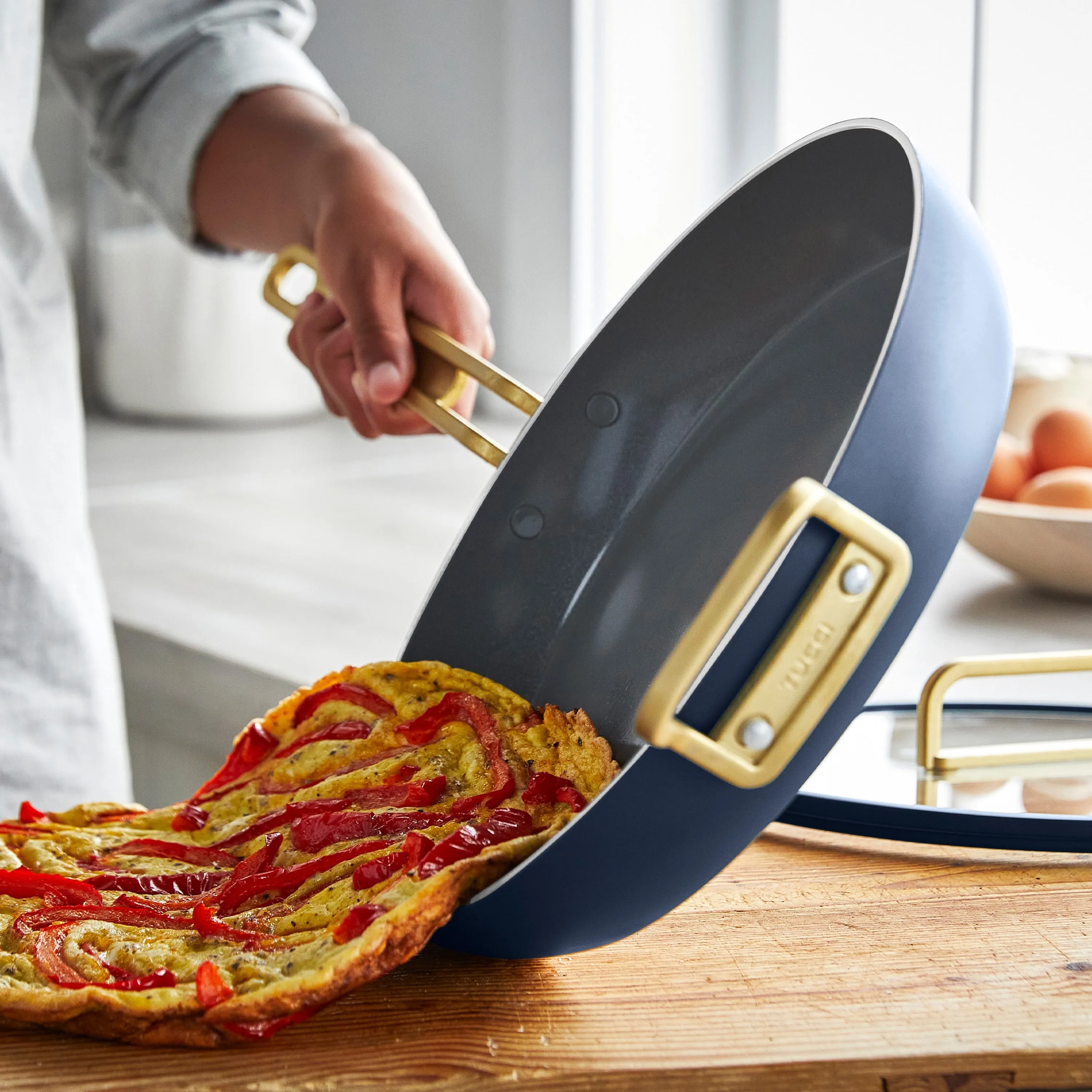 Stanley Tucci™ Ceramic Nonstick 12" Frypan with Lid | Marino Blue