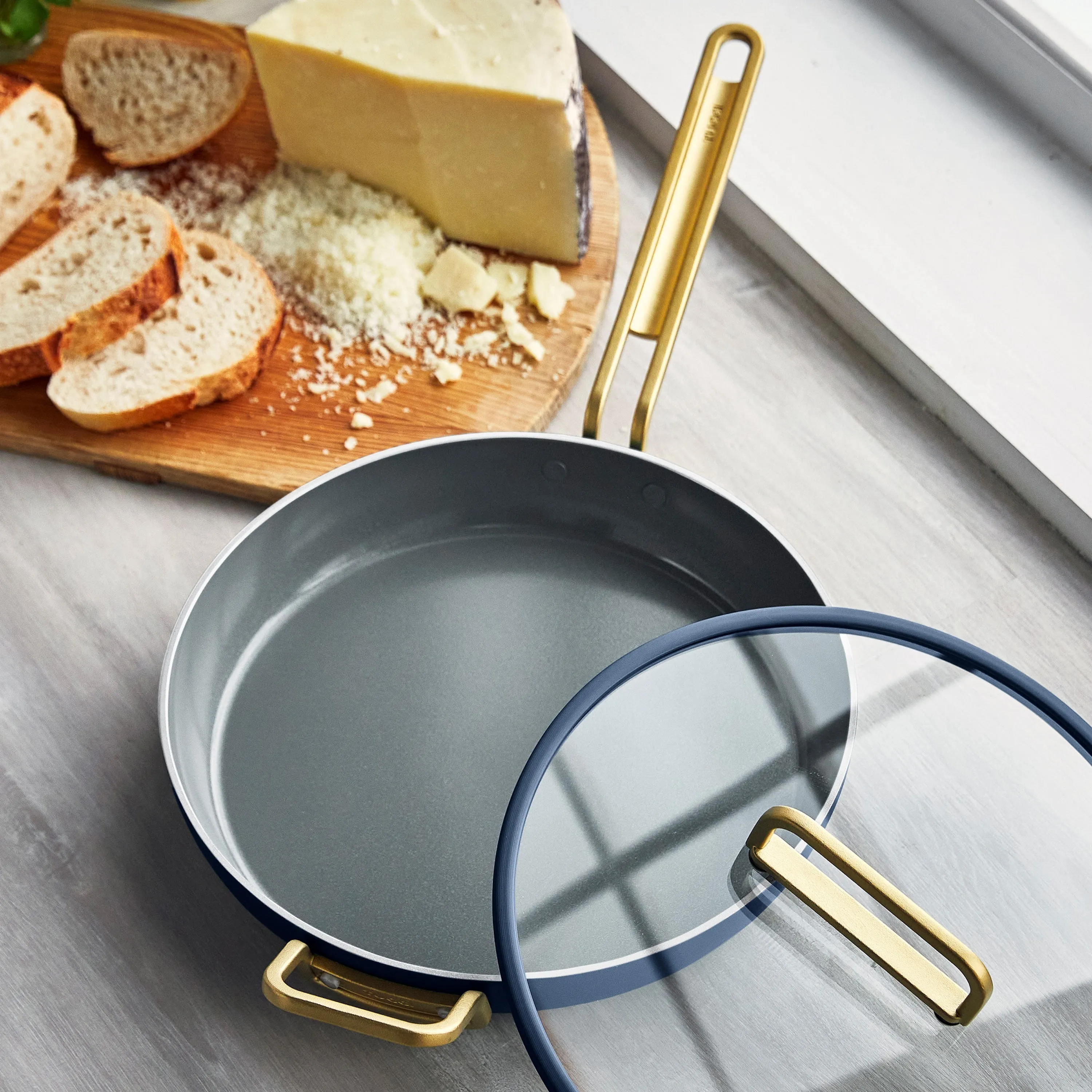 Stanley Tucci™ Ceramic Nonstick 12" Frypan with Lid | Marino Blue