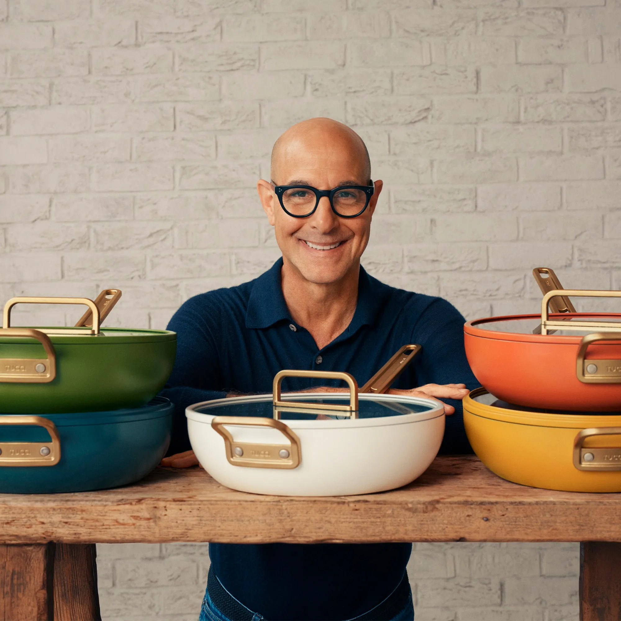 Stanley Tucci™ Ceramic Nonstick 4.5-Quart Stanley Pan Jr. | Carrara White