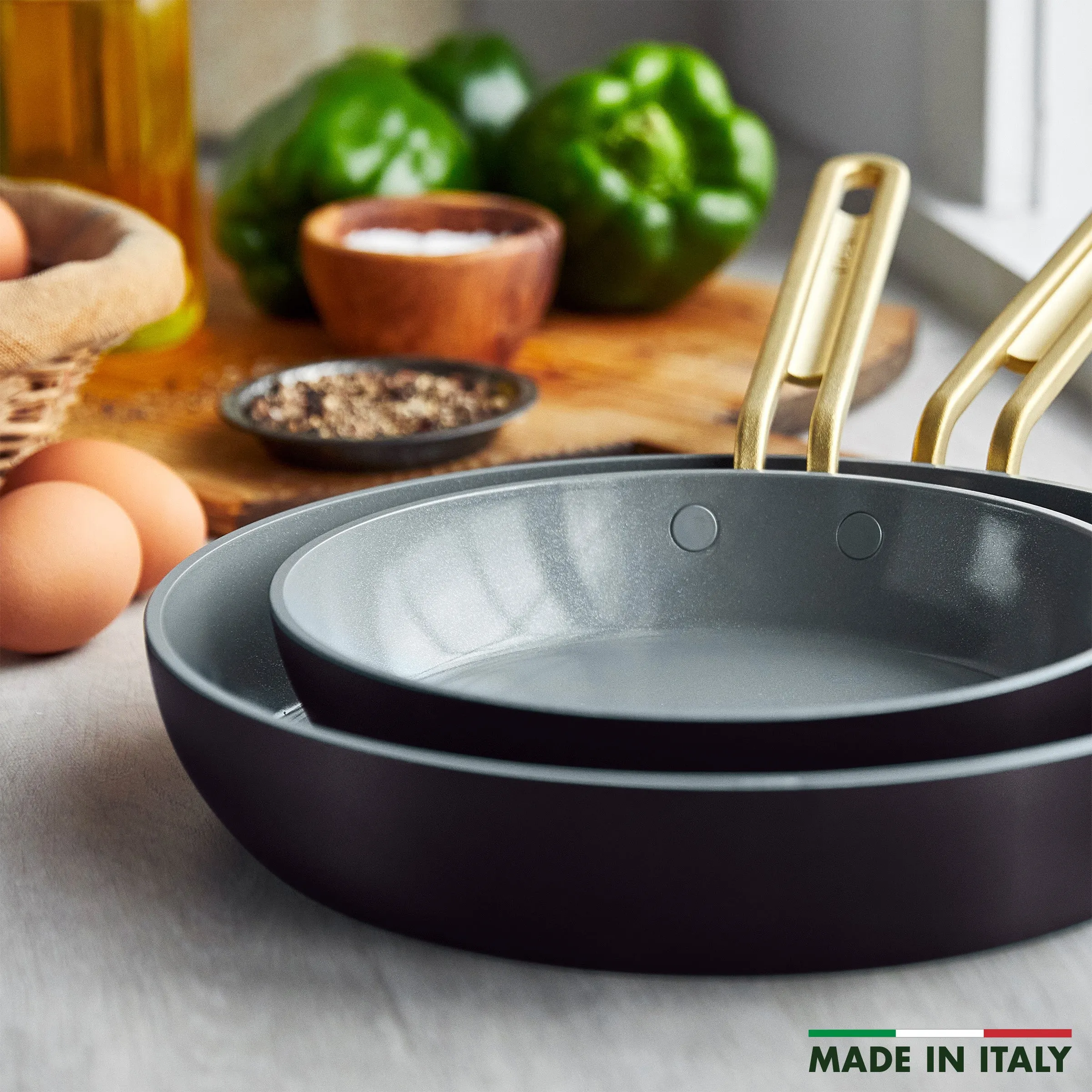Stanley Tucci™ Ceramic Nonstick 8" and 10" Frypan Set | Calabrian Fig