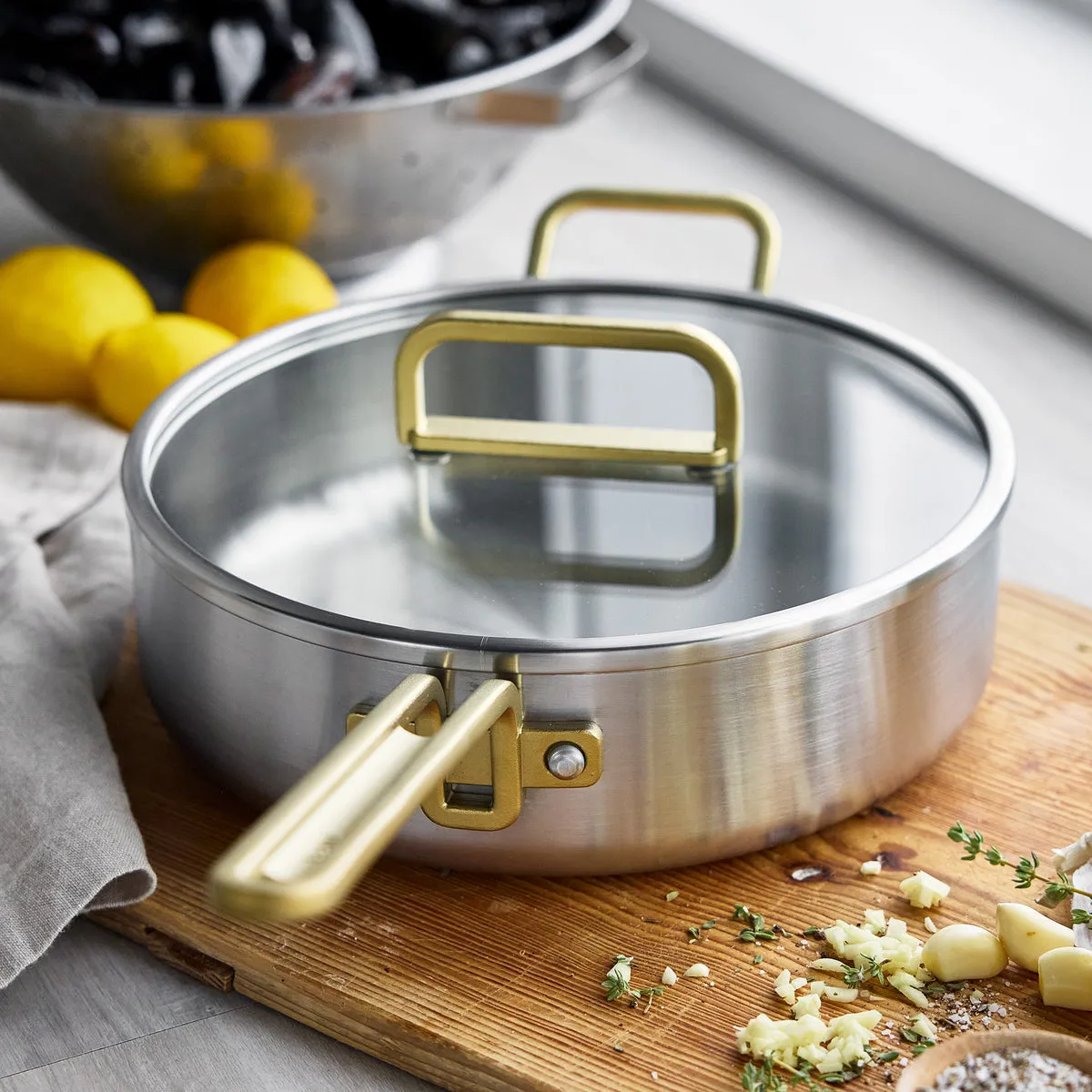 Stanley Tucci™ Mixed Material Stainless Steel 4-Piece Chef Set with the Tucci Cookbook
