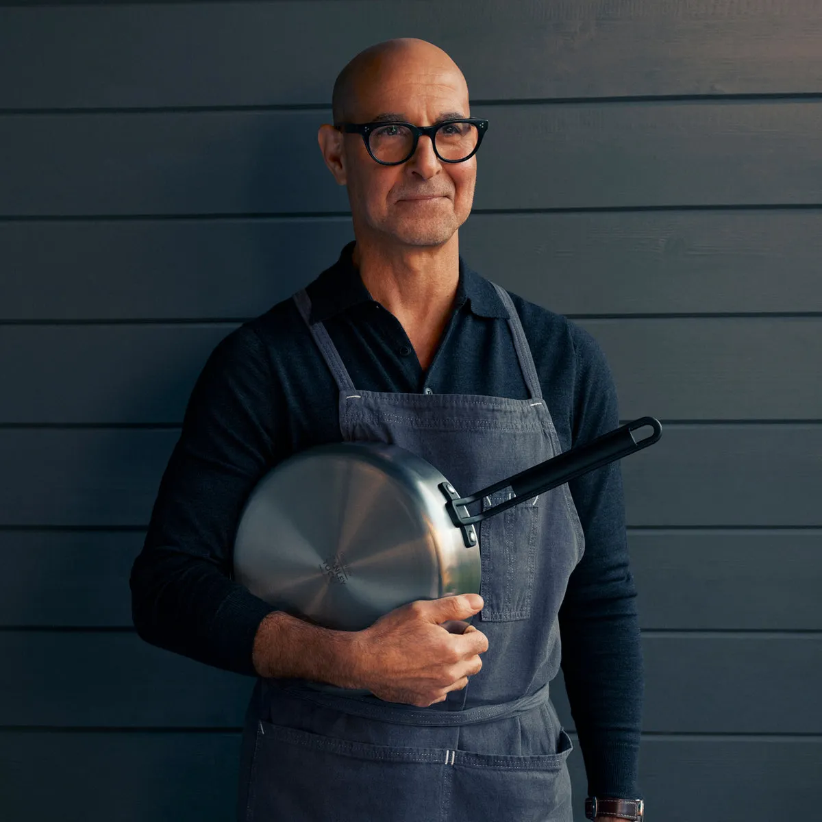 Stanley Tucci™ Stainless Steel Ceramic Nonstick 11-Piece Cookware Set with The Tucci Cookbook | Black Handles