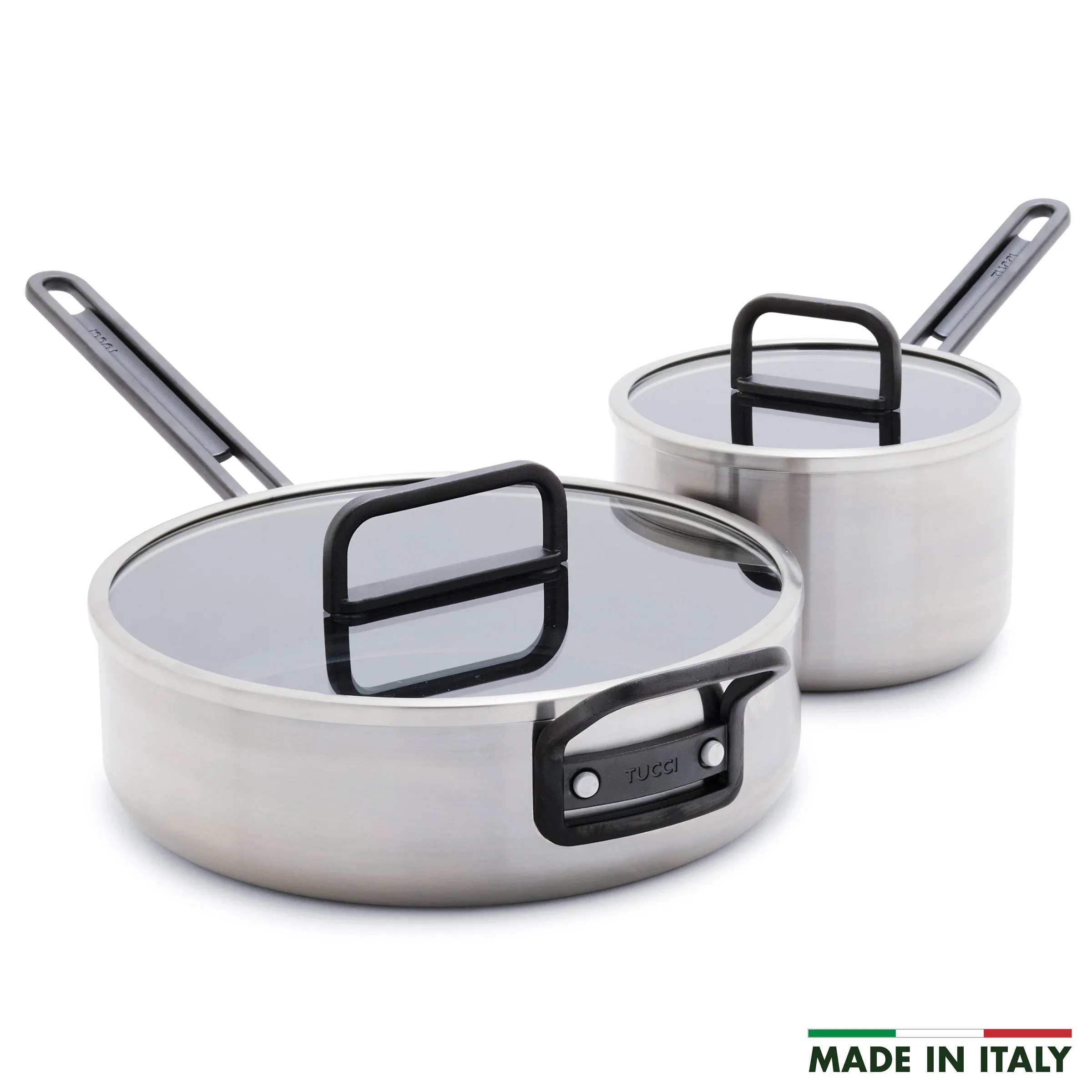 Stanley Tucci™ Stainless Steel Ceramic Nonstick 4-Piece Saucepan & Sauté Pan Set