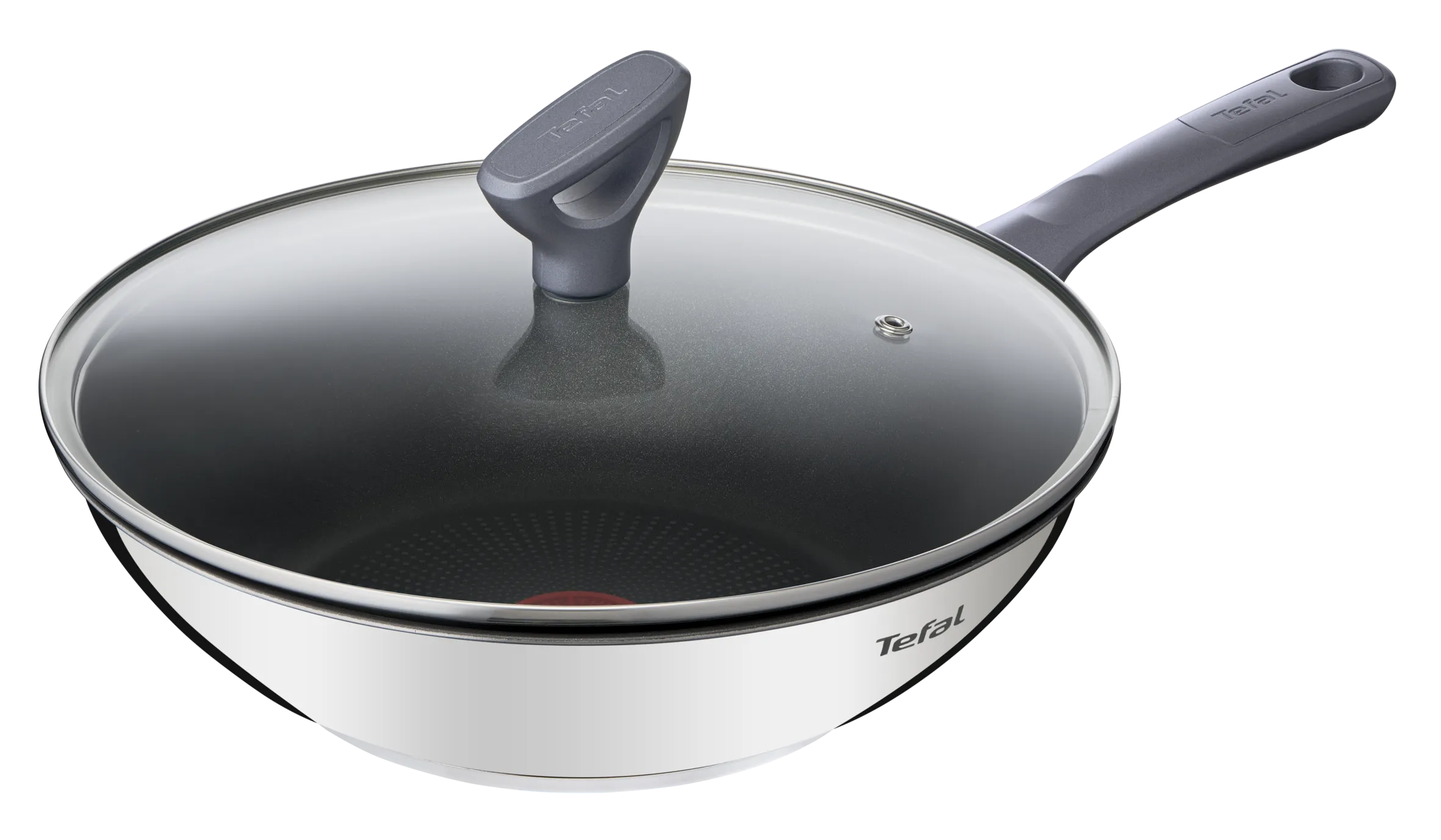 Tefal Daily Cook Stainless Steel Induction  Non-Stick Wok 28cm   Lid