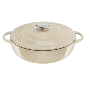 Tefal LOV Induction Cast Iron Beige Shallowpot 28cm/3.8L   Lid