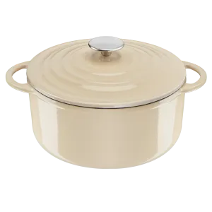 Tefal LOV Induction Cast Iron Beige Stewpot 25cm/5L   Lid