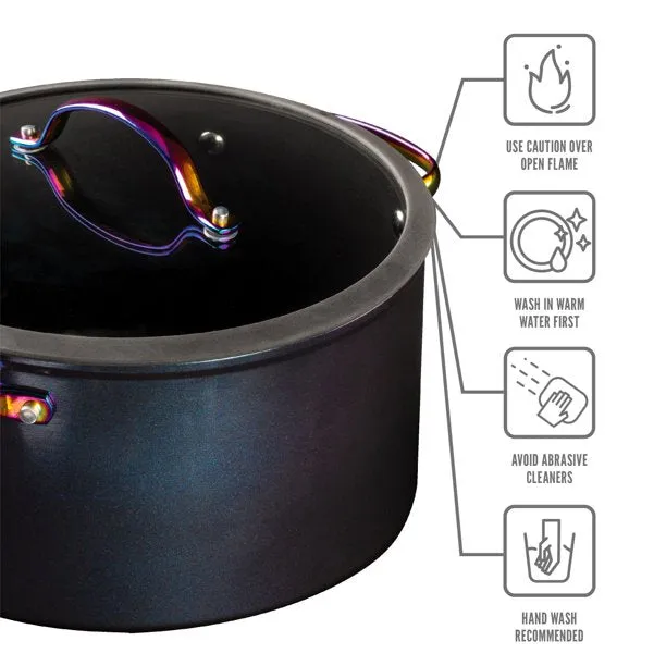 Thyme & Table TT0065 Non-Stick 8 Quart Rainbow Stock Pot with Glass Lid
