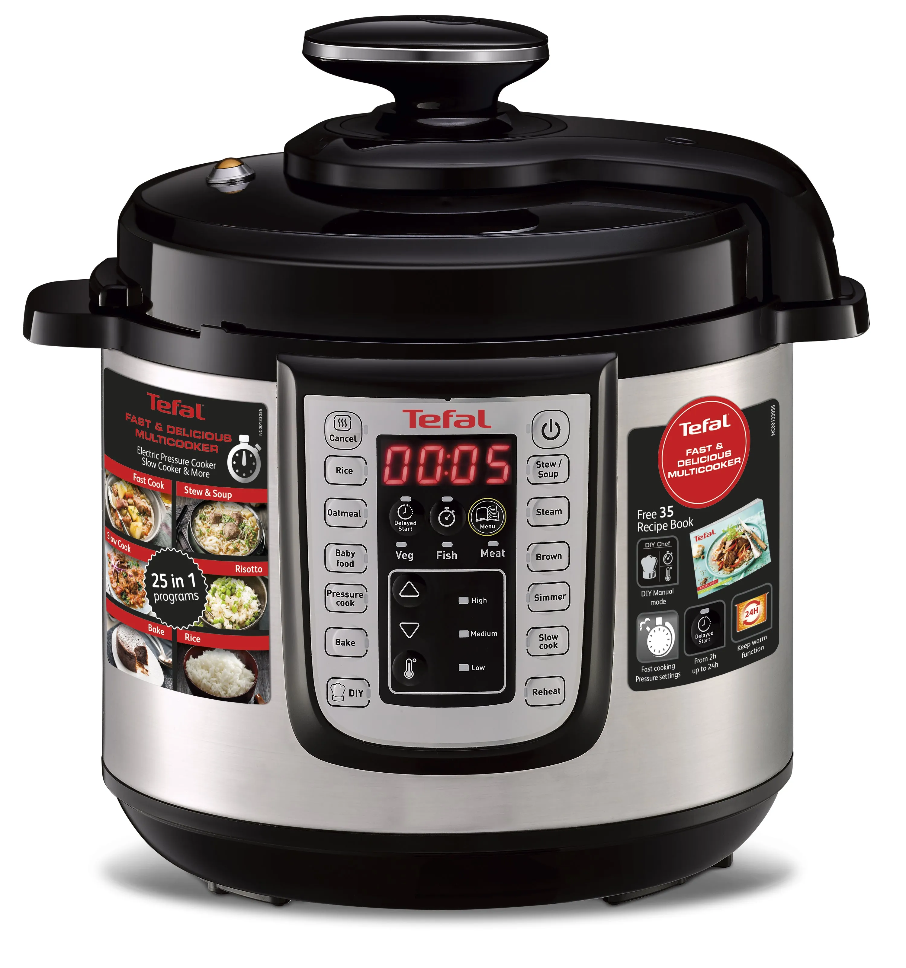 User manual and frequently asked questions Tefal Fast & Delicious CY505 All-in-One Multi Cooker and Pressure Cooker