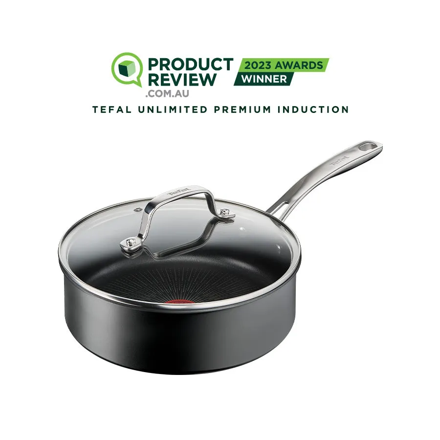 User manual and frequently asked questions Tefal Unlimited Premium Non-Stick Induction Saute Pan 24cm   Lid