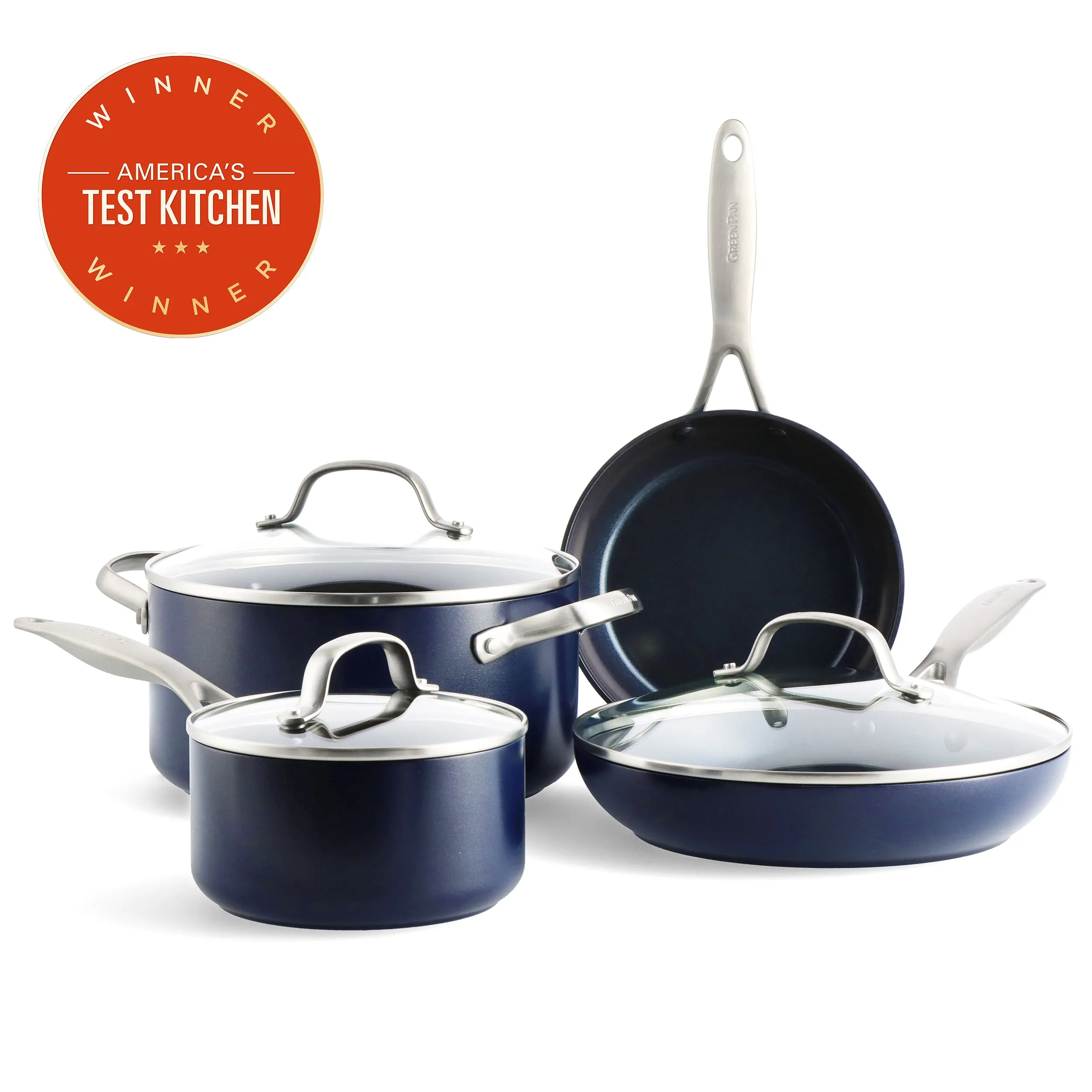 Valencia Pro Ceramic Nonstick 7-Piece Cookware Set | Midnight Blue
