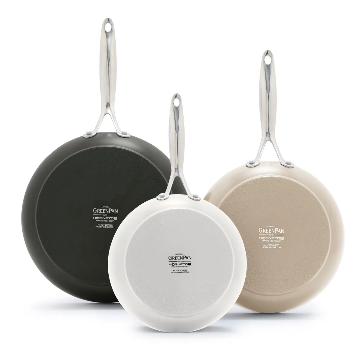 Valencia Pro Ceramic Nonstick 8", 10" and 12" Frypan Set | Multicolor