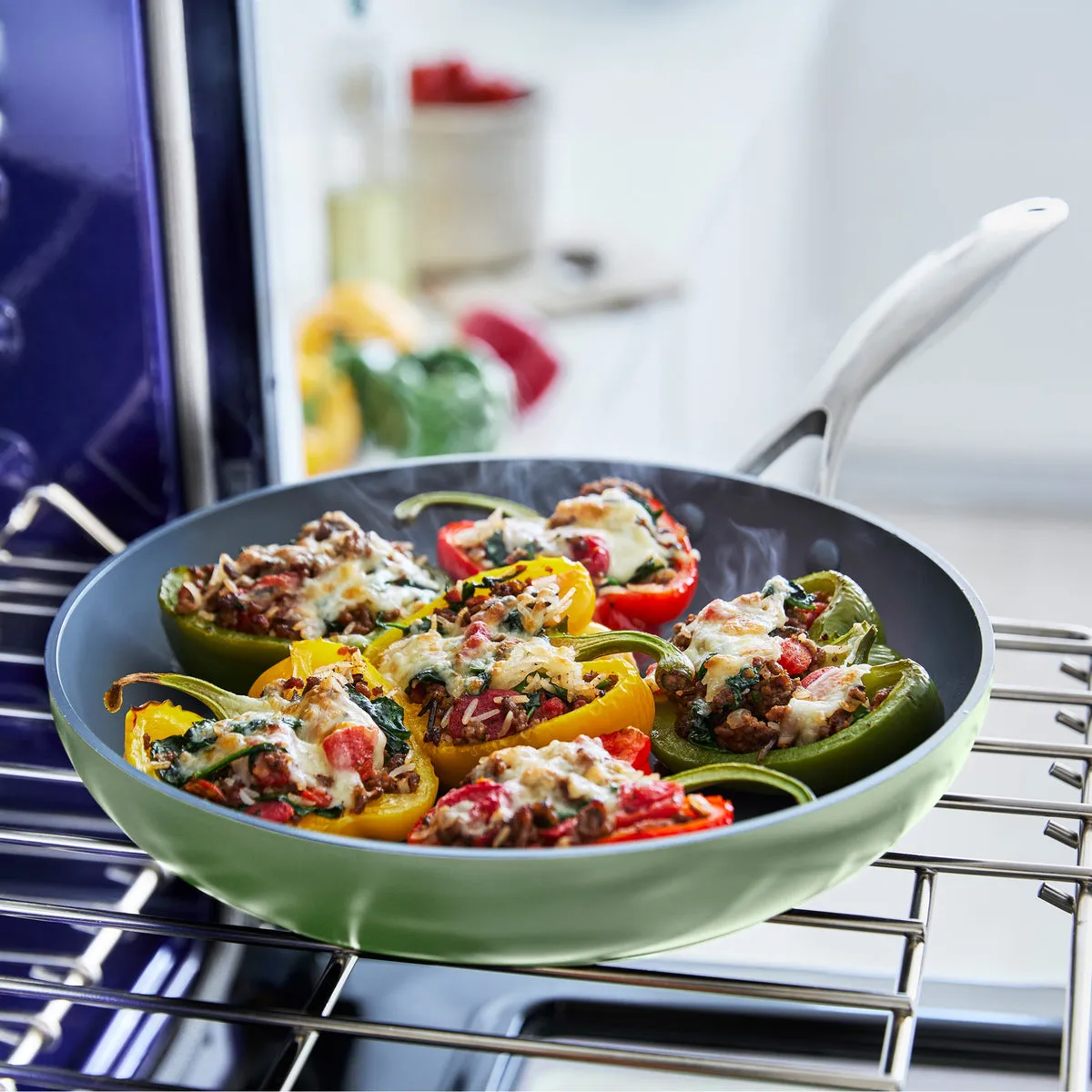 Valencia Pro Ceramic Nonstick 8", 9.5", and 11" Frypan Set | Sage