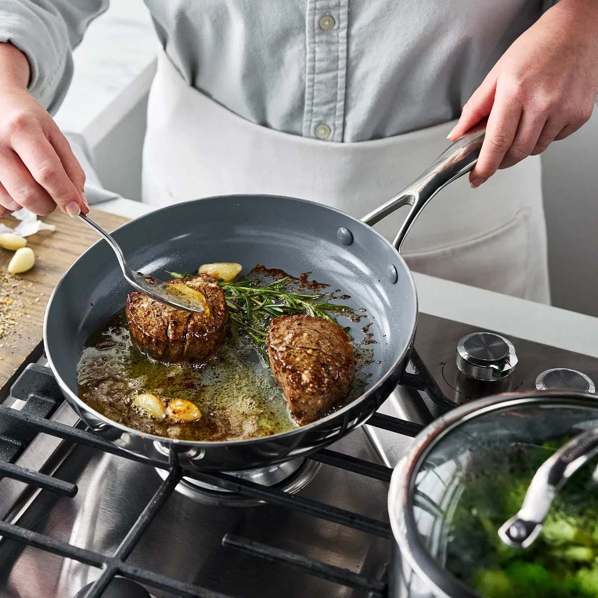 Valencia Pro Stainless Steel 8" and 10" Frypan Set