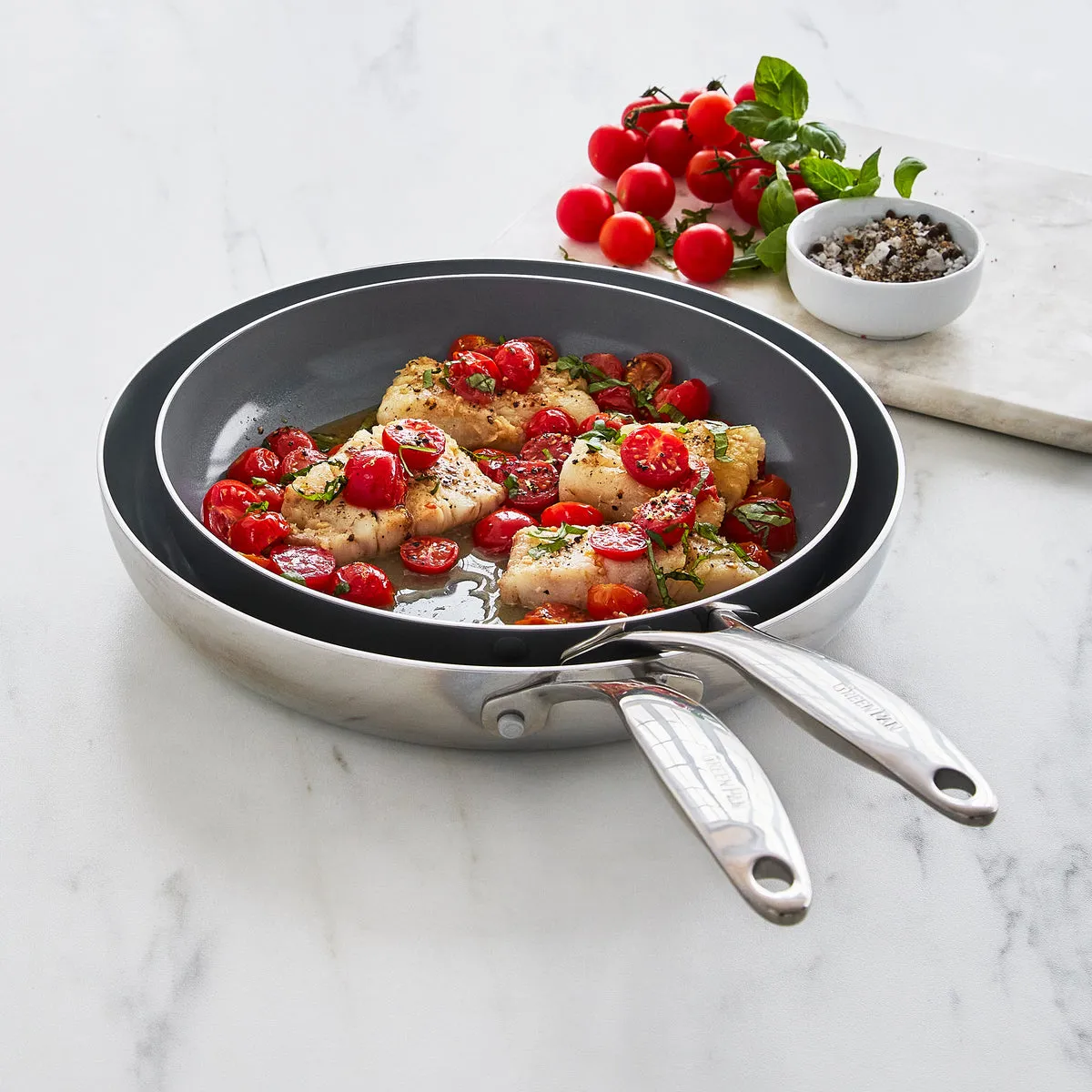 Valencia Pro Stainless Steel 8" and 10" Frypan Set