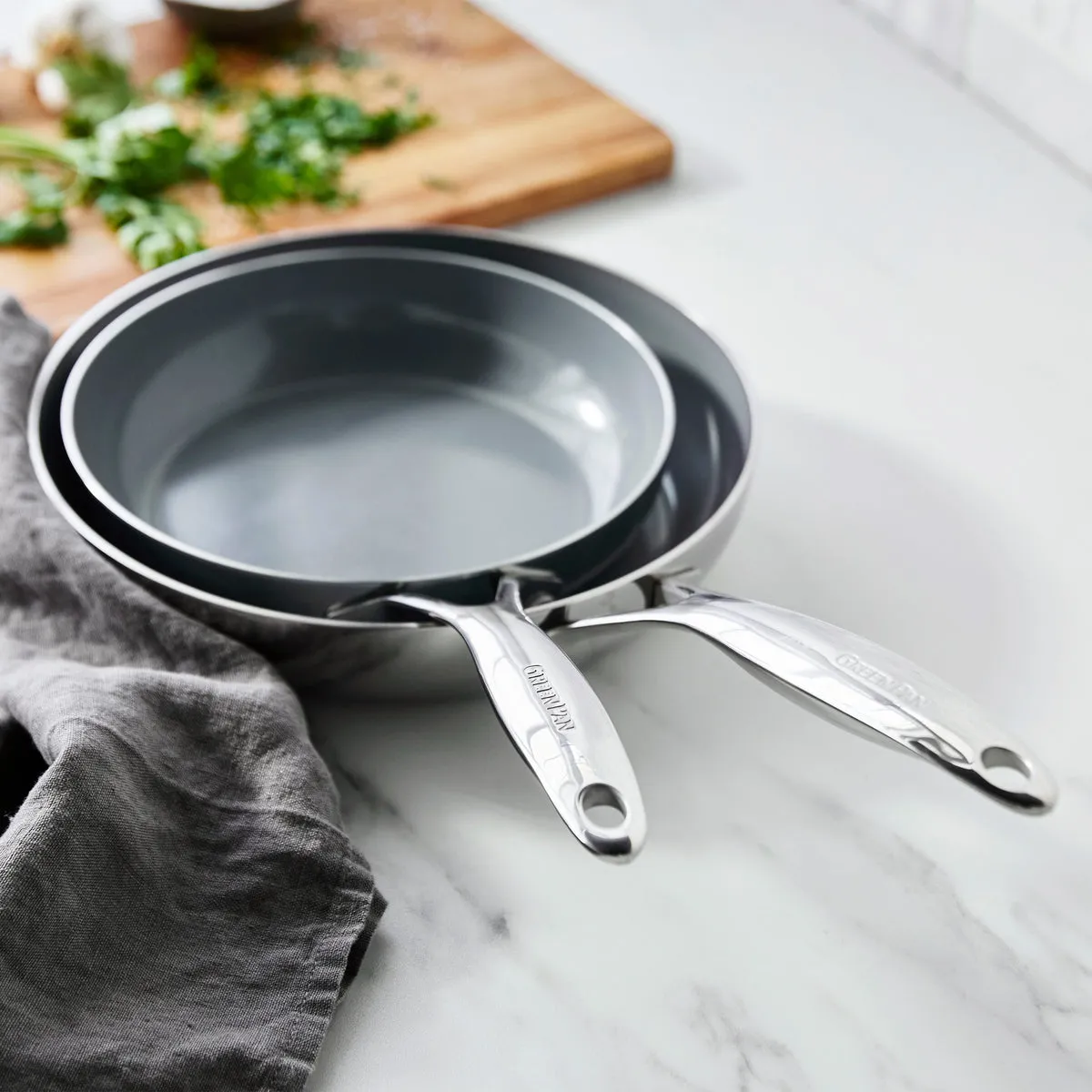 Valencia Pro Stainless Steel 8" and 10" Frypan Set